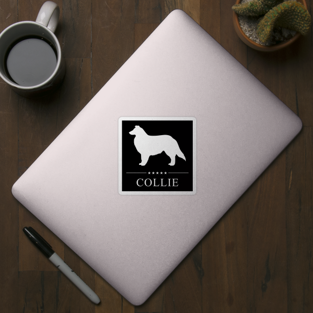 Collie Dog White Silhouette by millersye